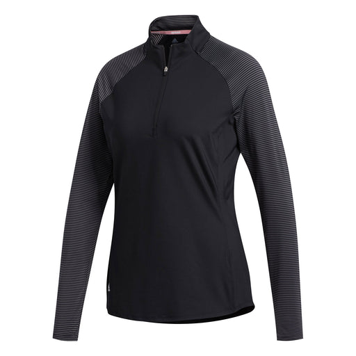 Adidas UV Solid Black Grey Womens Golf 1/2 Zip - Black/Grey/XXL