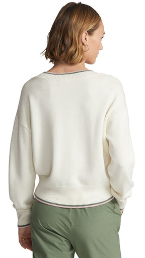 RLX Ralph Lauren Wool-Blend Cream Wmn Golf Sweater