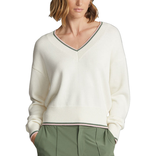 RLX Ralph Lauren Wool-Blended Cricket Cream Multi Womens Golf Sweater