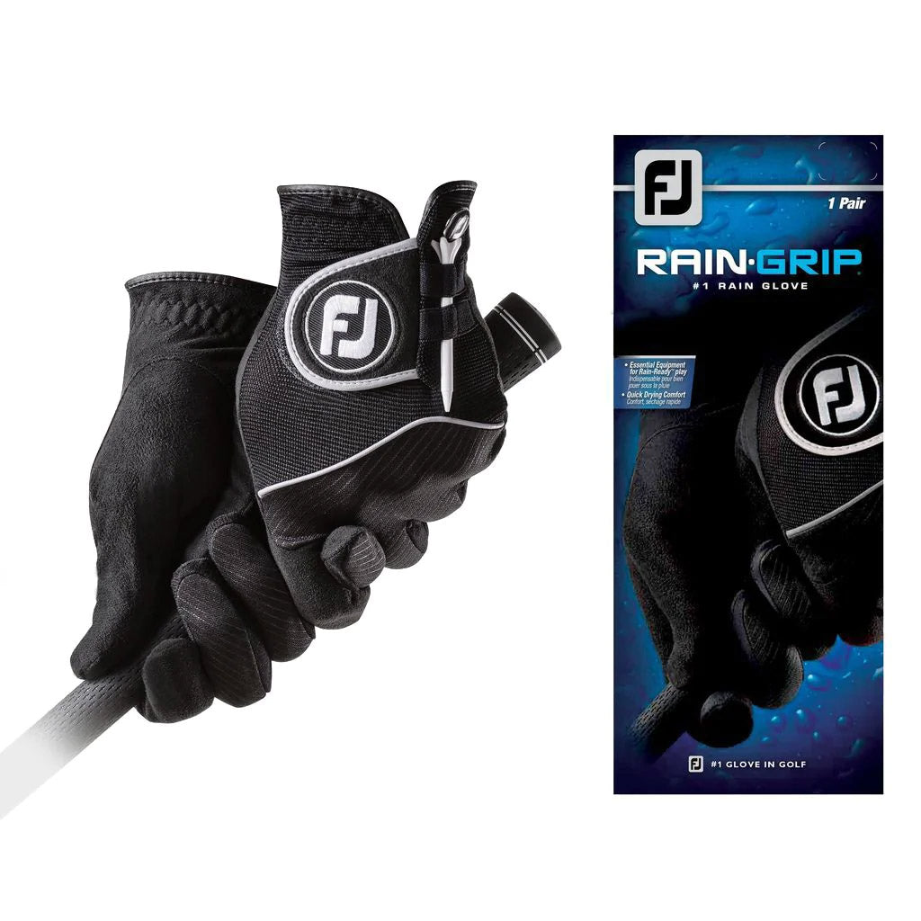 FootJoy RainGrip Black Womens Left Hand Golf Glove - Pair/L