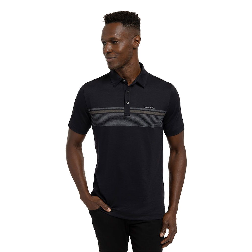 TravisMathew Signal Black Mens Golf Polo - Black 0blk/XL