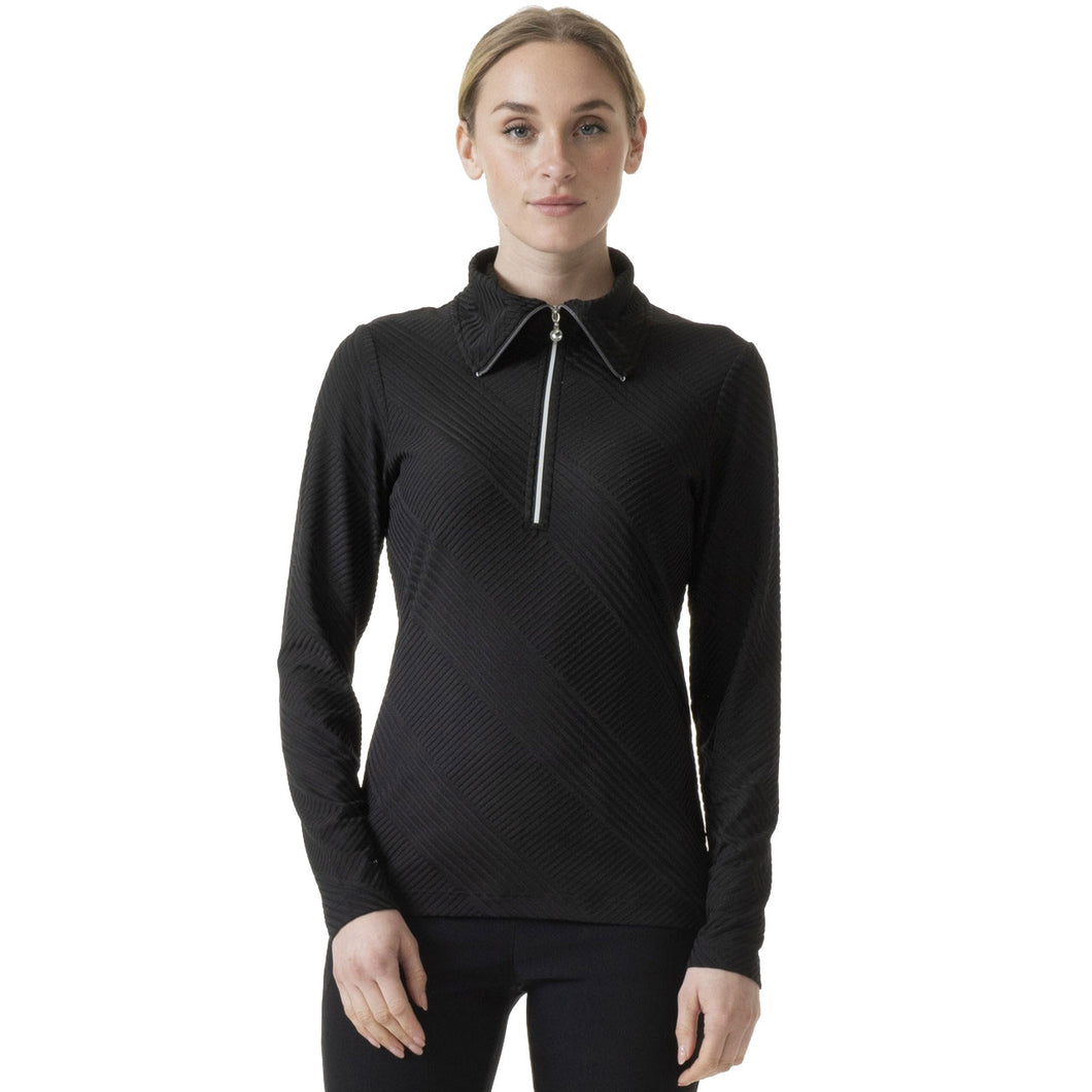 Daily Sports Floy Roll Neck Womens Golf 1/2 Zip - BLACK 999/L