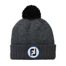 Load image into Gallery viewer, FootJoy Winter Knit Pom Pom Hthr Unisex Golf Beani - Charcoal Heathr
 - 1