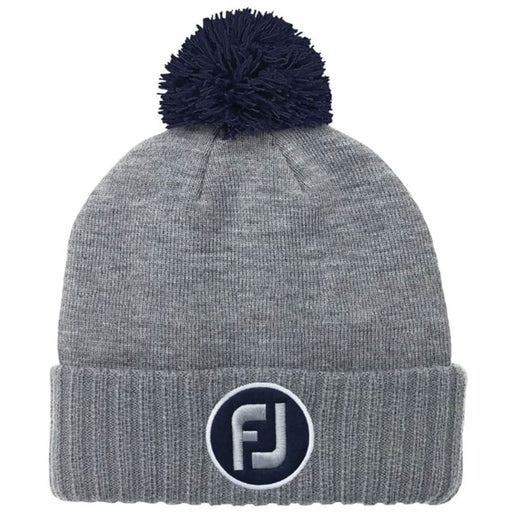 FootJoy Winter Knit Pom Pom Hthr Unisex Golf Beani - Grey Heather