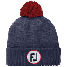 Load image into Gallery viewer, FootJoy Winter Knit Pom Pom Hthr Unisex Golf Beani - Navy Heather
 - 3