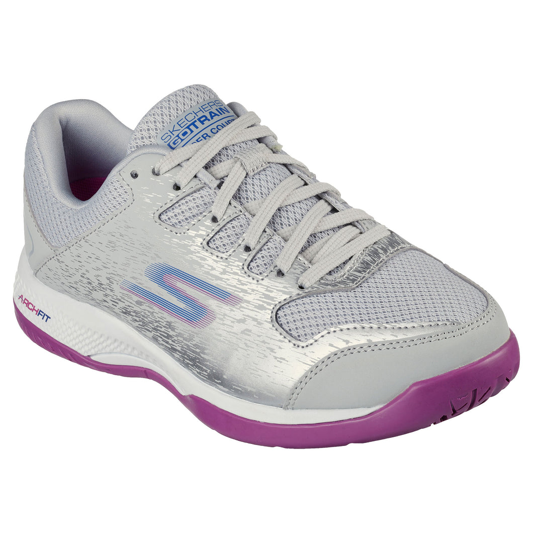 Skechers Viper Court Womens Pickleball Shoes - Grey/Purple/B Medium/10.0