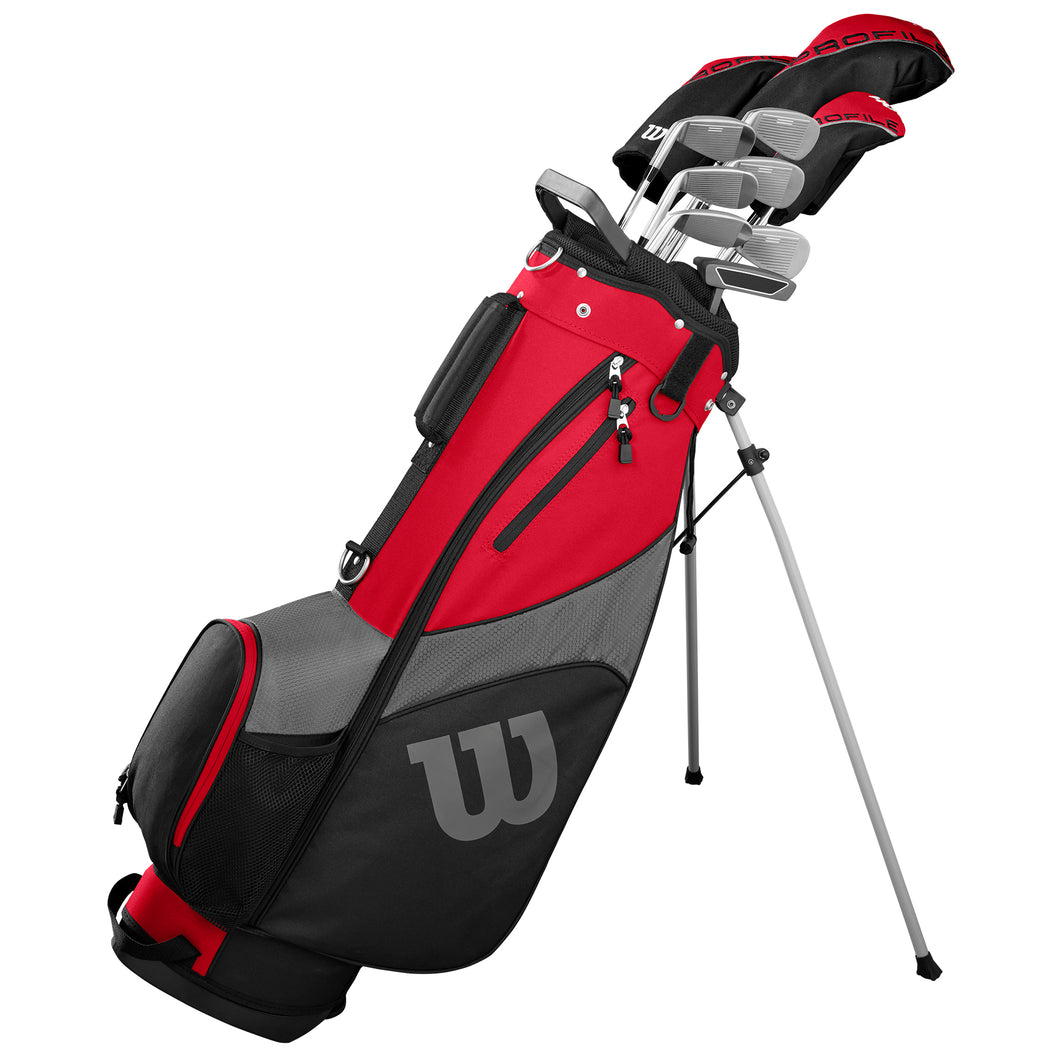 Wilson Profile SGI Mens LH Golf Complete Set - Long/Regular/Red/Grey/Black