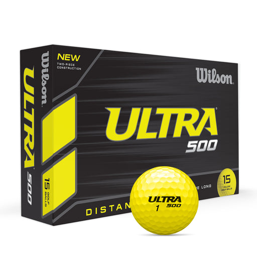 Wilson Golf Ultra 500 Distance 15 Pack Golf Balls - Yellow