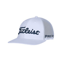 Load image into Gallery viewer, Titleist Tour Snapback Mesh Mens Golf Hat - White/Navy/One Size
 - 5