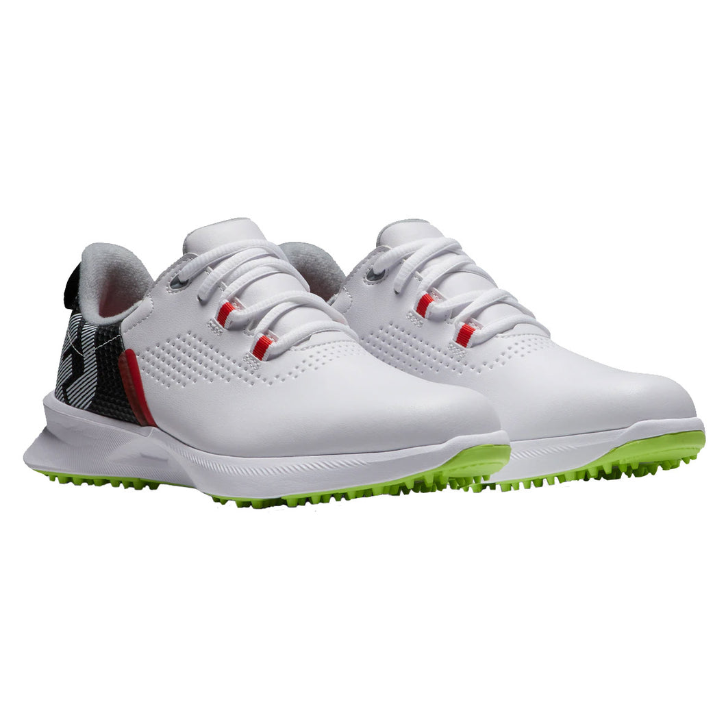 FootJoy Fuel Junior Golf Shoes - Wht/Blk/Lime/M/6.0