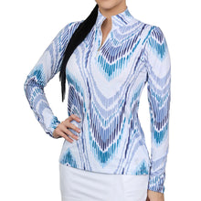 Load image into Gallery viewer, Sofibella Long Sleeve UV Feather Wmns Golf 1/4 Zip - Echo/2X
 - 7