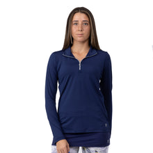 Load image into Gallery viewer, Sofibella Long Sleeve UV Feather Wmns Golf 1/4 Zip - Navy/XL
 - 15