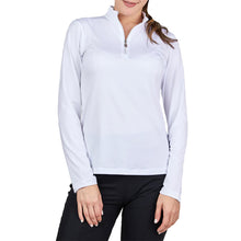 Load image into Gallery viewer, Sofibella Long Sleeve UV Feather Wmns Golf 1/4 Zip - White/2X
 - 25