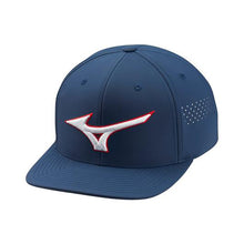Load image into Gallery viewer, Mizuno Tour Flat Snapback Golf Hat - Navy/One Size
 - 2