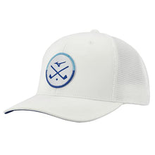 Load image into Gallery viewer, Mizuno Crossed Clubs Meshback Golf Hat - White/One Size
 - 4