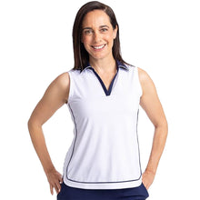 Load image into Gallery viewer, Kinona Bogey Round Womens Sleeveless Golf Polo - WHITE/NVY 002/L
 - 5