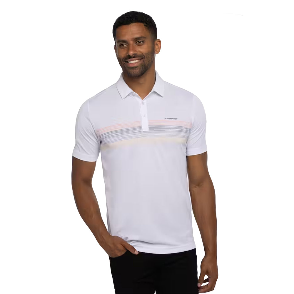 Travis Mathew Beach Read Mens Golf Polo - White 1wht/XXL