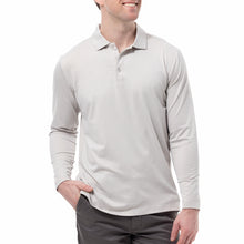 Load image into Gallery viewer, SanSoleil Soltek Ice Mens Long Sleeve Golf Polo - Fossil Melange/XL
 - 1