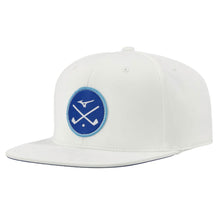Load image into Gallery viewer, Mizuno Crossed Clubs Snapback Golf Hat - White/One Size
 - 5