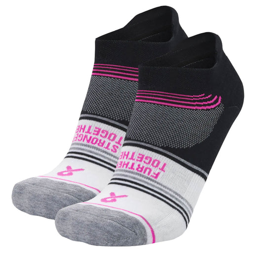 Balega Grit and Grace Womens No Show Tab Socks - Black/White/Pnk/M