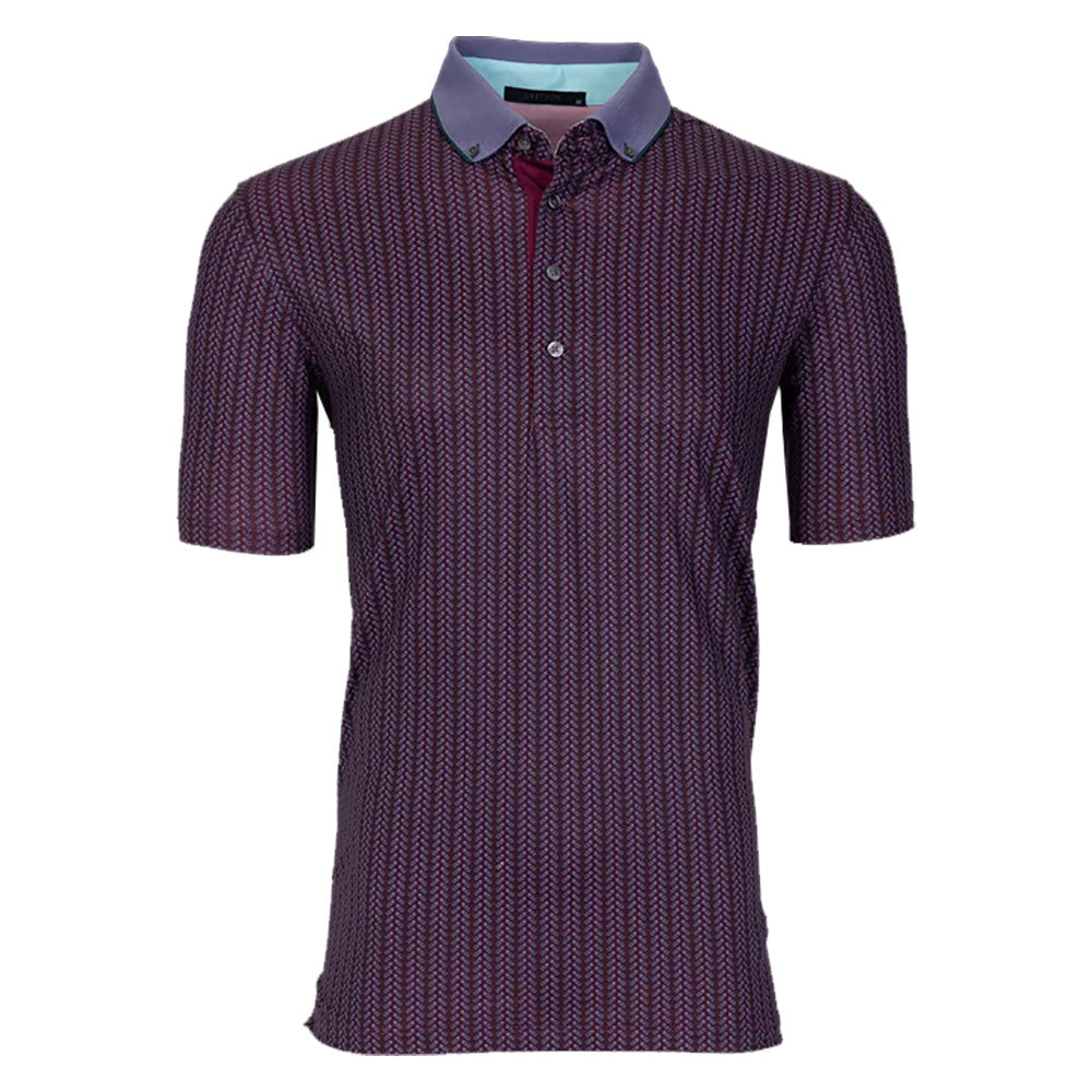 Greyson Feather Bone Windflower Mens Golf Polo - WINDFLOWER 819/XL