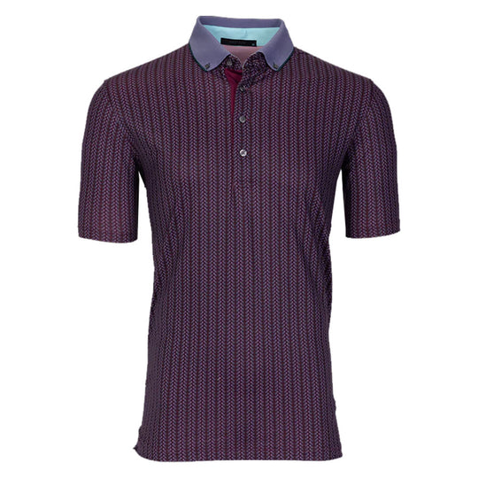 Greyson Feather Bone Windflower Mens Golf Polo