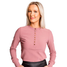 Load image into Gallery viewer, Calliope The Henley Womens Long Sleeve Golf Polo - Mauve/XL
 - 2