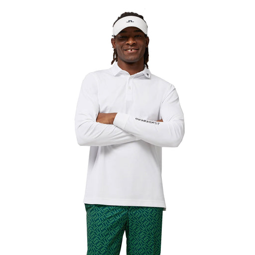 J. Lindeberg Tour Tech Mens Long Sleeve Golf Polo - WHITE 0000/XL