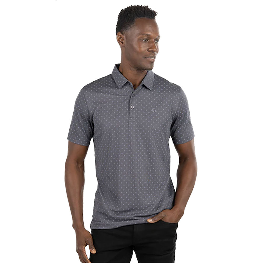 TravisMathew Eagle Peak Heather Grey Men Golf Polo - Hthr Grey 9hdg/XL