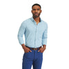 Mizzen + Main Leeward Classic Fit Blue Tonal Check Long Sleeve Mens Dress Shirt