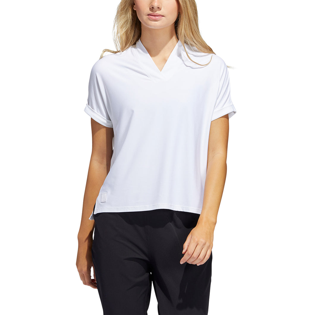 Adidas Go-To Womens Short Sleeve Golf Polo - WHITE 100/XL