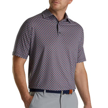 Load image into Gallery viewer, FootJoy Half Moon Geo Mens Golf Polo - Blk/Wht/Orchid/XL
 - 1