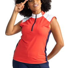Load image into Gallery viewer, Kinona Cap to Tap Womens Short Sleeve Golf Polo - TOMATO RED 334/XL
 - 1