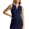 RLX Ralph Lauren Air Tech Navy Quarter-Zip Womens Sleeveless Golf Polo