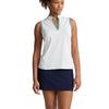 RLX Ralph Lauren Air Tech Popover White/Green Womens Golf Polo