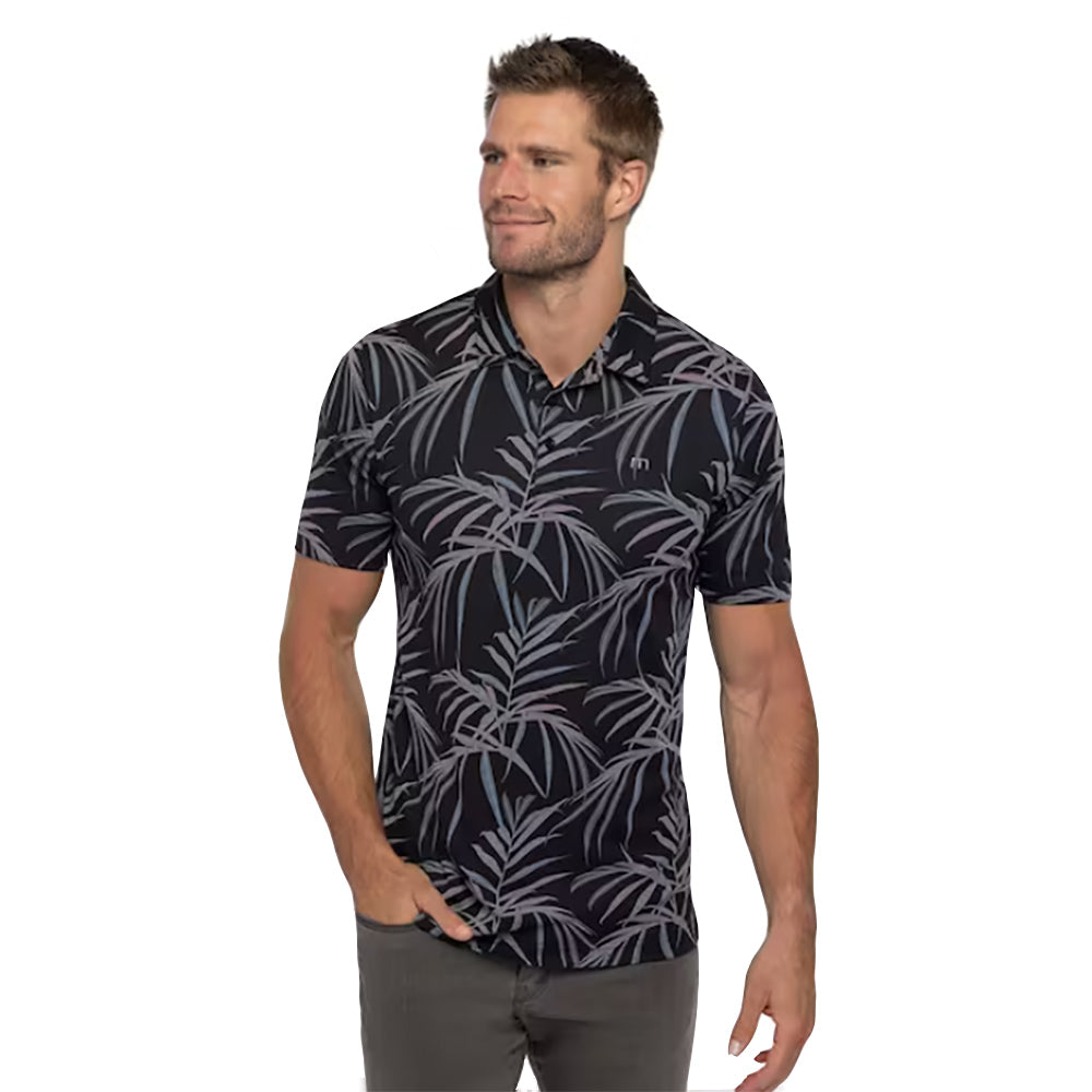 Travis Mathew Buzz Words Mens Golf Polo - Black 0blk/XXL