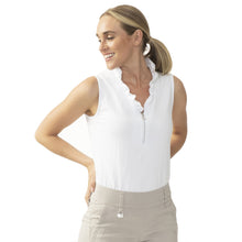 Load image into Gallery viewer, Daily Sports Patrice Womens Sleeveless Golf Polo - WHITE 100/XL
 - 1