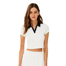 Load image into Gallery viewer, Splits59 Airweight Crop Womens Tennis Polo - White/Indigo/L
 - 3