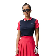 Load image into Gallery viewer, J. Lindeberg Antonia Short Sleeve Womens Golf Polo - JL NAVY 6855/L
 - 1
