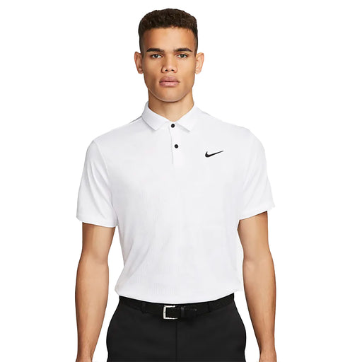 Nike DRI-Fit Tour Jacquard Mens Golf Polo - WHITE 100/XXL