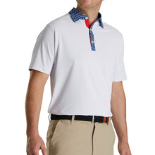 Load image into Gallery viewer, FootJoy Pique Tulip Trim Stretch Mens Golf Polo - White/XL
 - 1