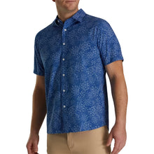 Load image into Gallery viewer, FootJoy Micro-Floral Performance SS Mens Golf Polo - Twilight/White/XXL
 - 1