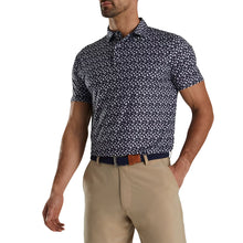 Load image into Gallery viewer, FootJoy Athletic Fit Beach Print Lisle M Golf Polo - Navy/White/XXL
 - 1