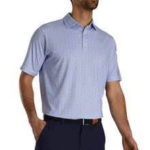 Load image into Gallery viewer, FootJoy Micro-Floral Blue Mens Golf Polo - Blue Violet/Wht/XXL
 - 1