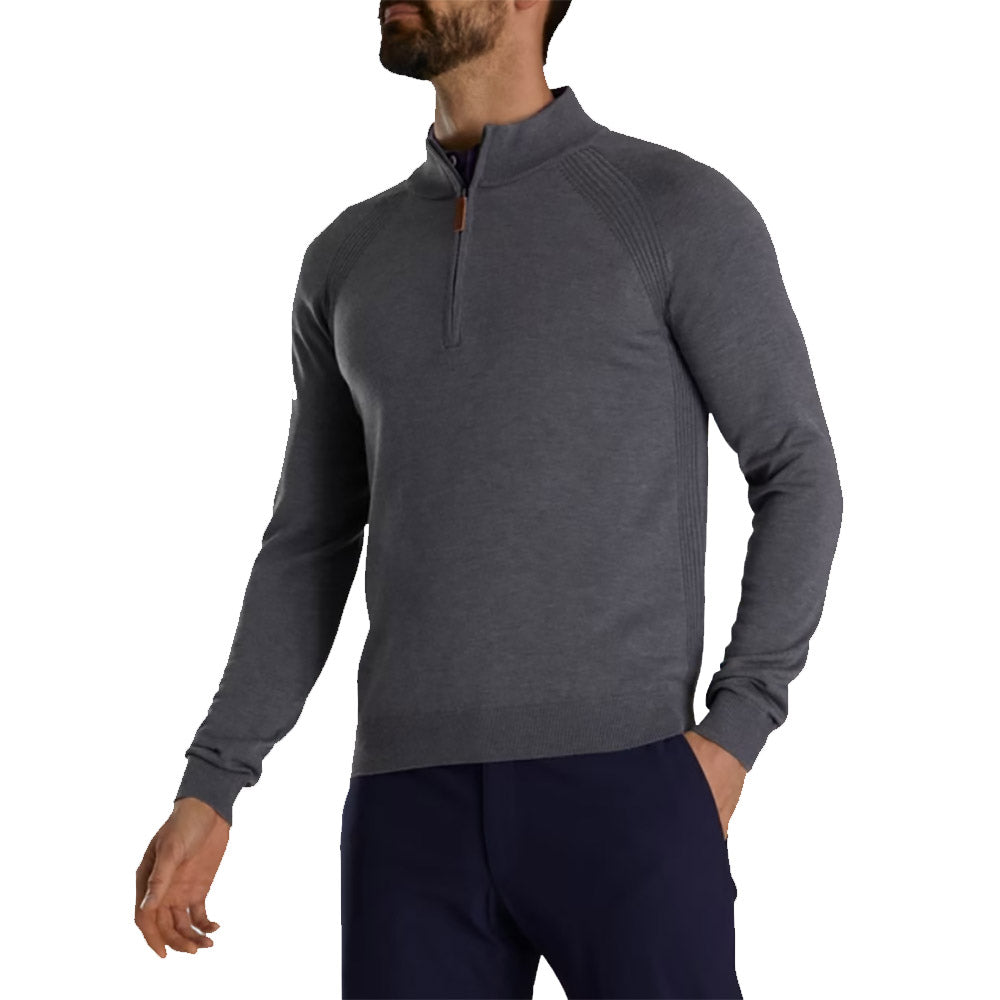 FootJoy Half-Zip Mens Golf Sweater - Hthr Charcoal/XL