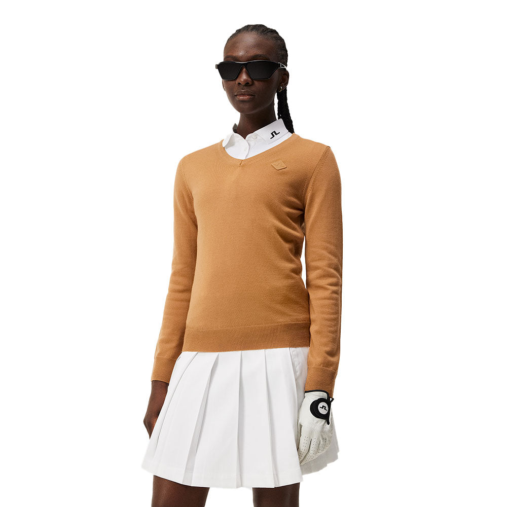 J. Lindeberg Amaya Knitted Womens Golf Sweater - CHIPMUNK E144/L