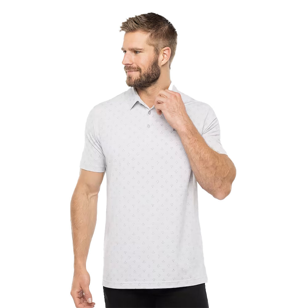 TravisMathew Tour Book Mens Golf Polo - Hthr Light Grey/XXL