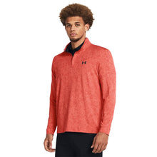 Load image into Gallery viewer, Under Armour Playoff Printed Mens Golf Quarter Zip - Coho/Red Sol/XL
 - 1