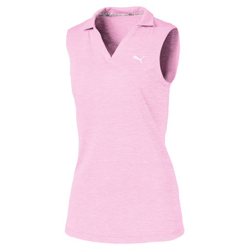 Puma Heather Girls Sleeveless Golf Polo - Cloud Pink Hthr/XL