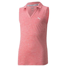 Load image into Gallery viewer, Puma Heather Girls Sleeveless Golf Polo - Raptur Ros Hthr/L
 - 4